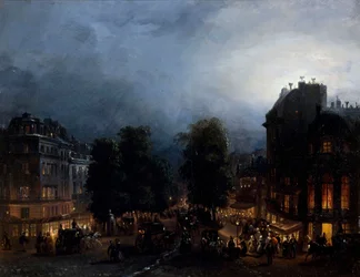 Boulevard des Italiens yöllä, noin 1835.