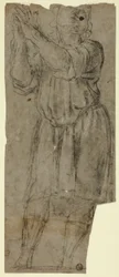 Mies seisomassa rukouksessa (recto); Drapery-tutkimus (käänteinen)