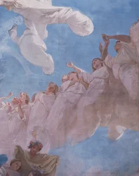 Assumption, fresko Domenico Morelli (1823-1901), Assuntan kuninkaallisen kappelin katto, Napolin kuninkaallinen palatsi (UNESCOn maailmanperintöluettelo)