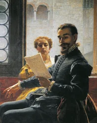 Torquato Tasso lukee Vapautettu Jerusalem Eleonora d