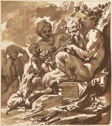 Satyr viihdyttää perhettään