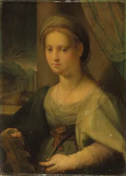 Naisen muotokuva Pyhänä Katariina Aleksandrialaisena (öljy paneelissa)