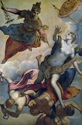 "" Allegorie de la prosperite "" (Vauraus) Peinture de Domenico Tintoretto dit le Tintoret (1560-1635) 1500-luvun loppu Dim 207x140 cm Prado Museum, Madrid