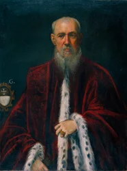 Syyttäjän muotokuva Alessandro Gritti - Prokuraattori Alessandro Grittin muotokuva - Jacopo Robustin maalaus, joka tunnetaan nimellä Tintoretto (Le Tintoret) (1518-1594) - n. 1581 - Öljy kankaalle - 99,5x75 - Museu Nacional Catalunya,Art de Art. Barcelona