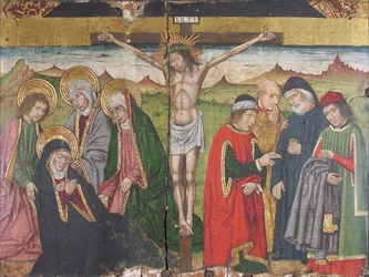 Ristiinnaulitsemisen paneeli Retablelta, 1400-luku.