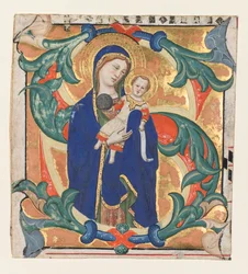 Alkuperäinen S[alve sancta parens] Graduaalista: Madonna ja lapsi, n. 1370-1374.