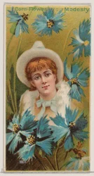 Ruiskukka: Modesty, sarjasta Floral Beauties and Language of Flowers N75 for Duk..., 1892.