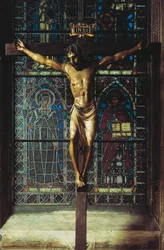 Italia, Firenze, Santa Crocen kirkko, krusifiksi