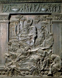 Rukous Öljymäellä. Tuolin matala kohokuvio vasemmalla, n.1460
