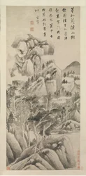 Varjoisia asumuksia purojen ja vuorten keskellä, n. 1622-25.
