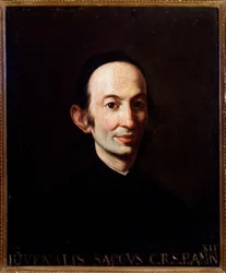 Italian musiikkitieteilijän Giovenale Sacchin muotokuva. 1700-luku (maalaus)