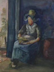 Hollantilainen nainen istuu