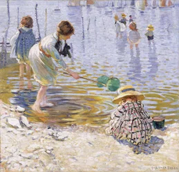 Meren rannalla (öljy kankaalle)