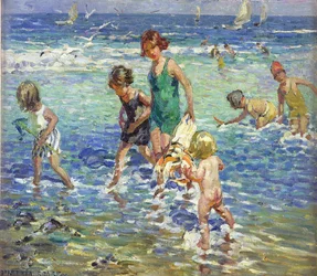 Sea Bathers (öljy kankaalle)