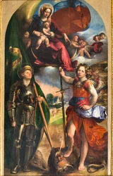Madonna Jeesus-lapsen ja Pyhän Yrjön sekä Pyhän Mikaelin arkkienkelin kanssa, n. 1518 (öljy paneelissa)