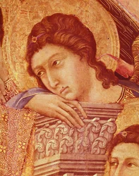 Duccio-alttaritaulu Sienan katedraalissa, Duccio di Buoninsegna (noin 1255 - ennen 1319), tempera puulla, 212x425 cm, yksityiskohta