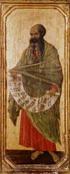 Profeetta Malachie Detrempe puulla kirjoittanut Duccio di Buoninsegna (1255-1318 / 9) 1308-1311 Mitat 42,5x16 cm Siena, Museo del Opera Metropolitana