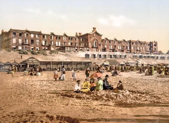 Hotel Orange from the Beach at Scheveningen, pub. noin 1900