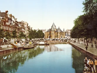 The New Market and Bourse, Amsterdam, Alankomaat pub.c. 1900