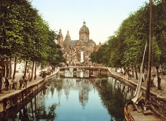 Katso Voorburgwalista St. Nicholas Basilica, Amsterdam, pubi. noin 1900