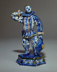 Hollantilainen Delft-hahmo Harlequinista, n. 1720