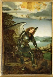 Arkkienkeli Mikael (maalaus tammipuulle)