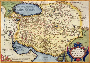 Persian kartta Theatrum Orbis Terrarum -pubista. kirjoittanut Abraham Ortelius (1527-98) Antwerpen, noin 1590