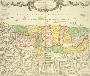Pyhän maan kartta, pubi. kirjoittanut Jan Barend Elwe, Amsterdam, 1742