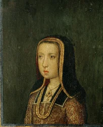 Margarete Itävallan, Alankomaiden kuvernööri, keisari Maximilianin tytär ... (maalaus puulle)