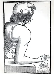 The Perception of Senses, Rene Descartesin (1596-1650) De Homine Figuris -teoksesta, julkaistu Amsterdamissa 1677