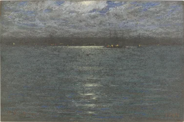 Hyvää yötä: A Harbor, 1894 (pastelli ruskealle paperille).