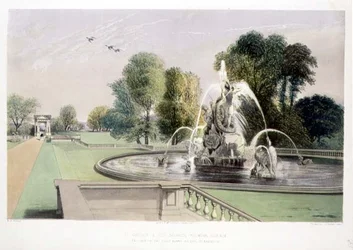 St. George and the Dragon Fountain, Holkham, pubi. kirjoittanut Thomas McLean (litho)