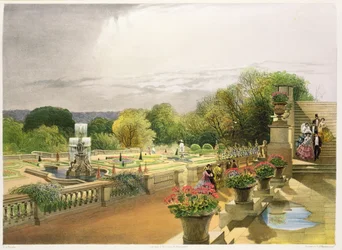 The Parterre, Harewood House lähellä Leedsiä, pubi, tekijä Thomas McLean.