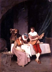 The Bashful Flower Seller (öljy kankaalle)