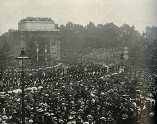 Kanadan pääministerin The Hon saapuminen. Wilfrid Laurier Hyde Park Cornerissa, 1897.