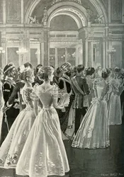 Valtion vastaanotto Buckinghamin palatsissa: Walesin prinssin ja prinsessan sisäänkäynti, c1897
