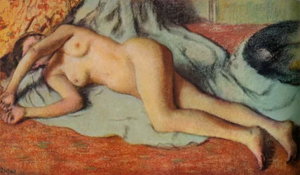 Kylpylä makaa maassa, c1885
