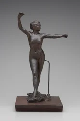 Tanssija valmis tanssimaan oikea jalka edellä, 1882-95 (vaha ja sekatekniikka)