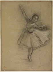 Dancer Turning, n. 1876 (hiili ja liitu paperille)
