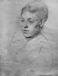 Edgar Degasin (1834-1917), ranskalaisen taidemaalarin ja kuvanveistäjän piirros. Mlle Malo, noin 1877.