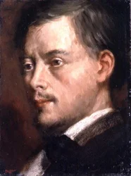 Miehen pää, n. 1864 (öljy kankaalle asetettuna alukselle)