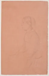 Marguerite de Gas, 185354 (grafiittikynä korallikudotulla paperilla)