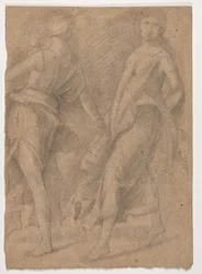 Tutkimus Andrea Mantegnan mukaan, "Parnassus", n. 1854-56
