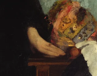 Bellellin perhe, yksityiskohta käsistä, 1858-67 öljy kankaalle yksityiskohta kuvasta 16122