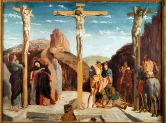 Impressionistinen versio Andrea Mantegnan maalauksesta. Edgar Degasin (1834-1917) maalaus 1861 su. 0,69 x 0,92 m tornit, Kuvataidemuseo