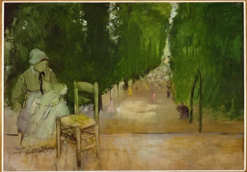 Une nourrice au jardin du Luxembourg (öljy kankaalle)