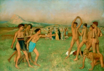 Nuoret spartalaiset harjoittelemassa, noin 1860