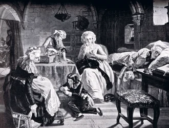 Ludvig XVI ja hänen perheensä Château du Templessä, teoksesta "Kansakuntien historia"