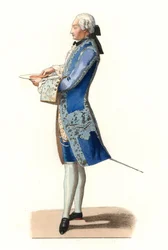 Charles Rosalie de Rohan Chabot (1740-1813), Jarnacin kreivi, Olivierin maalauksen vuodelta 1777 jälkeen - Litografia Edmond Lechevallier-Chevignardin (1825-1902) kuvituksesta teoksesta "Costumes historiques des 16e"