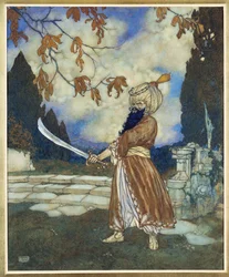 Siniparta,1910 (akvarelli, guassi, tussi ja musta muste paperille).